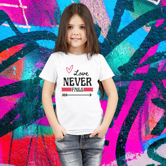 LOVE NEVER FAILS Premium Kids T-Shirt