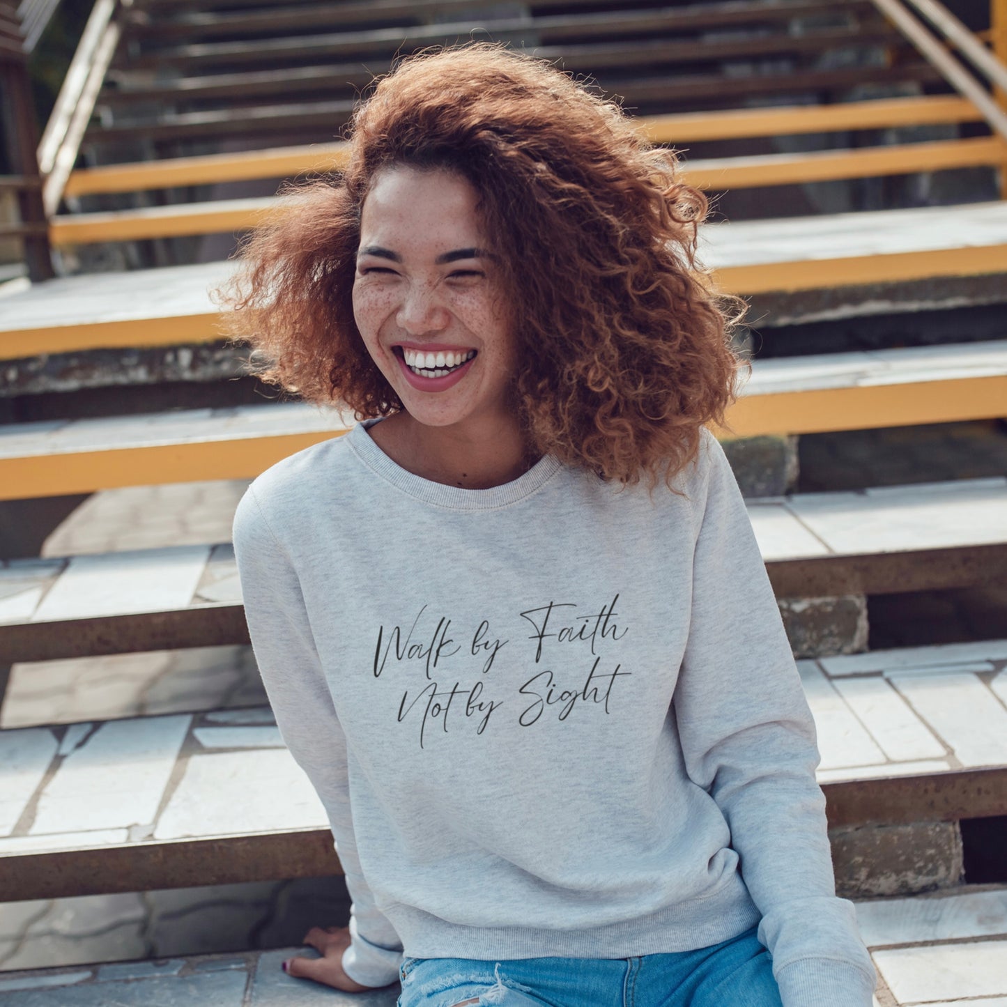 WALK BY FAITH Premium Unisex Sweatshirt